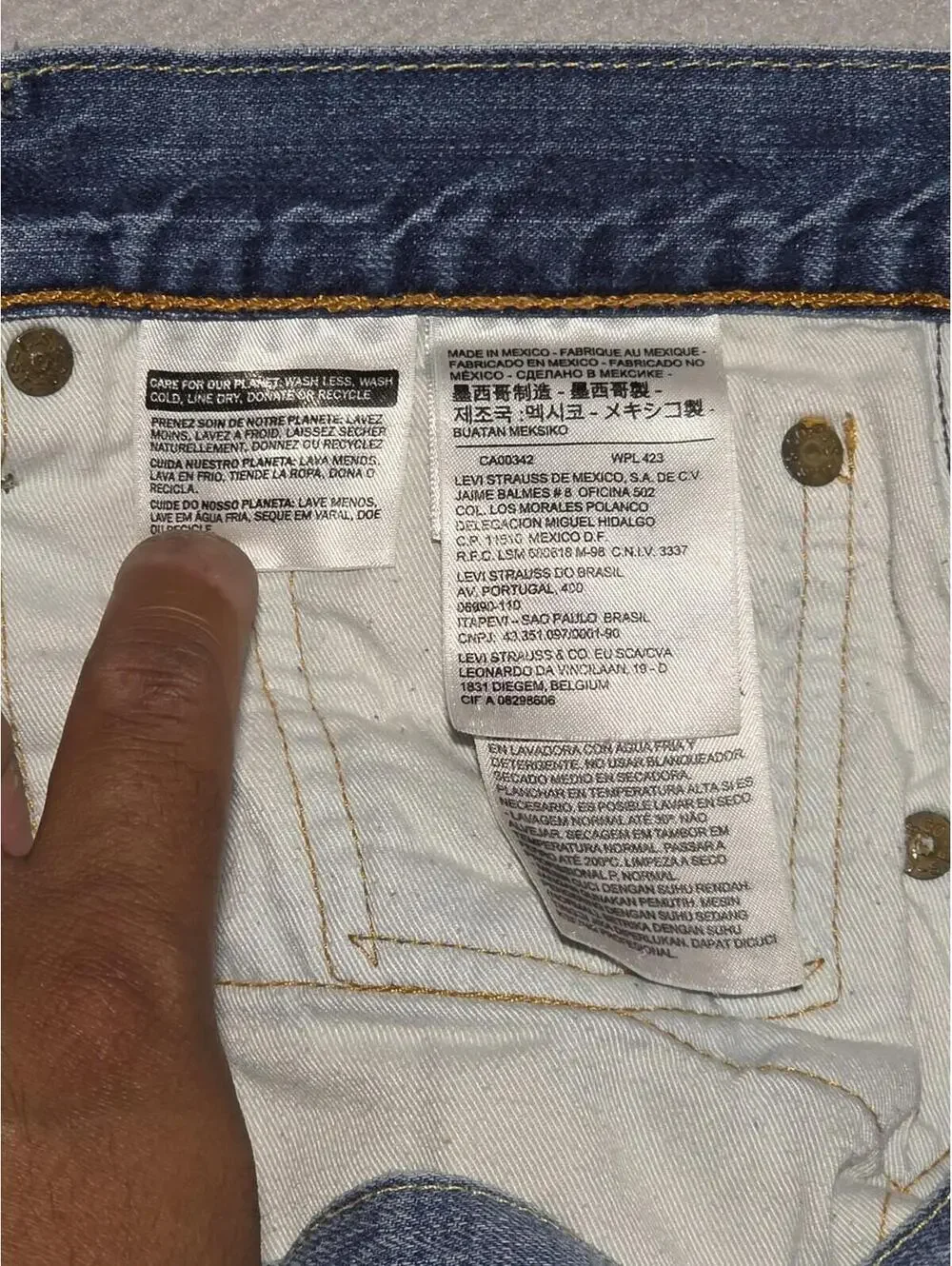 Levi's 508 Tapered Jeans W33 L34 Mens Blue Light Wash Denim 100% Cotton